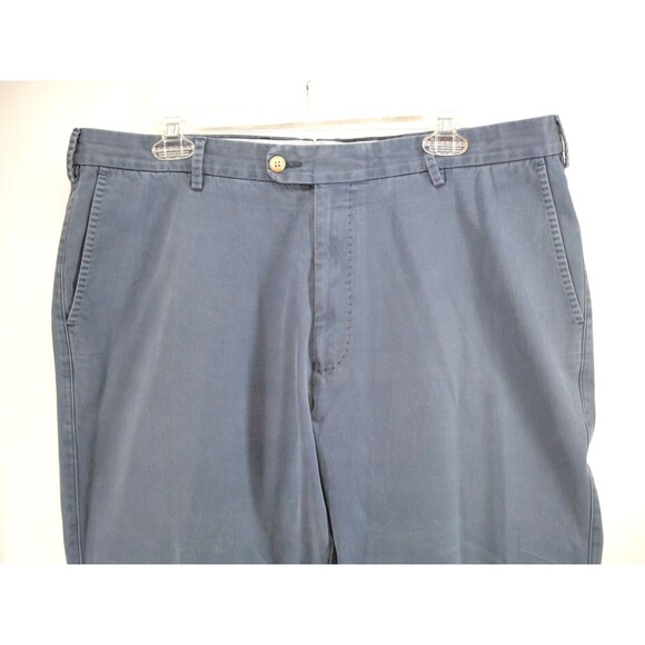 Peter Millar Pants Men 38x32 Gray Stretch Chino Cotton Flat Front Blue - Picture 2 of 8